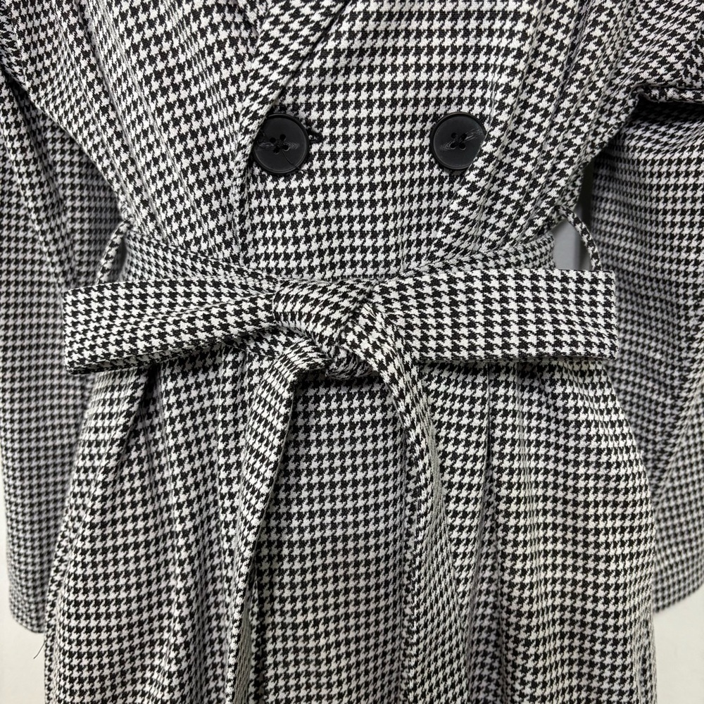 Good Hart Black/White Houndstooth Double Breasted French Coat Size M - Picture 4 of 7